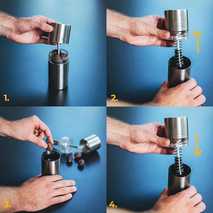 Мускатний млин SILBERTHAL для дрібно подрібненого мускатного горіха - Подрібнювач мускатного горіха з накопичувачем з нержавіючої сталі - терка для спецій