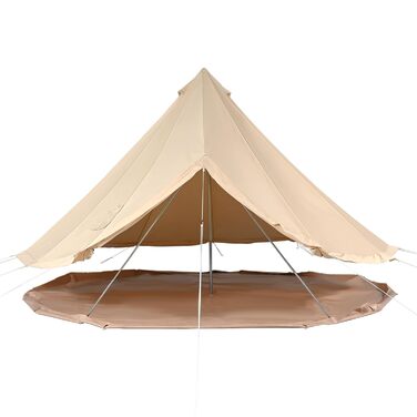 Намет VEVOR Bell Tent 3 x 2 м, юрта, бавовна з термостійкого матеріалу та міцні залізні стійки з ПВХ підлогою, сімейний намет на 8 вікон, груповий намет для пригод на свіжому повітрі