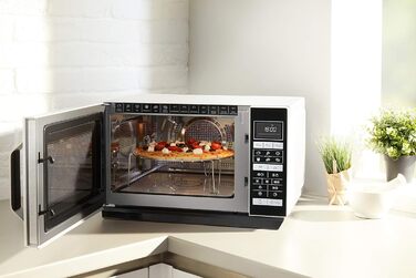 Мікрохвильова піч Sharp R-860S 3-в-1, гриль і гаряче повітря / 25 л / 900 Вт / 49 см / автоматична програма / розморожування за вагою та часом / нержавіюча сталь