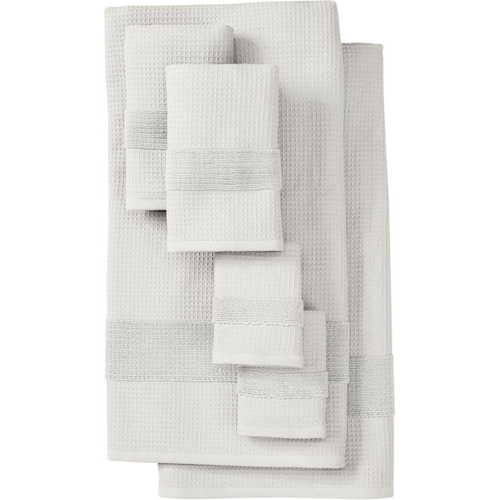 Набір вафельних рушників Aire & Raine з 100 бавовни, 6 предметів світлі вафельні рушники для ванних кімнат, двосторонні до м'якої