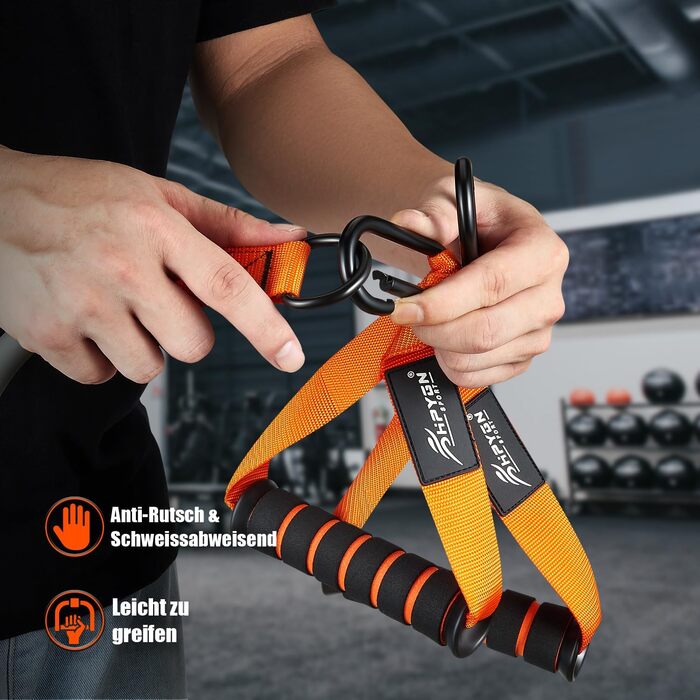 Еспандери HPYGN 136 кг, фітнес-еспандери, еспандери-трубки, набір еспандерів з ручками, ремінцями на щиколотці та дверним кріпленням, портативний рюкзак, для використання в приміщенні/домашньому спортзалі та на вулиці, еспандери 1-136 кг