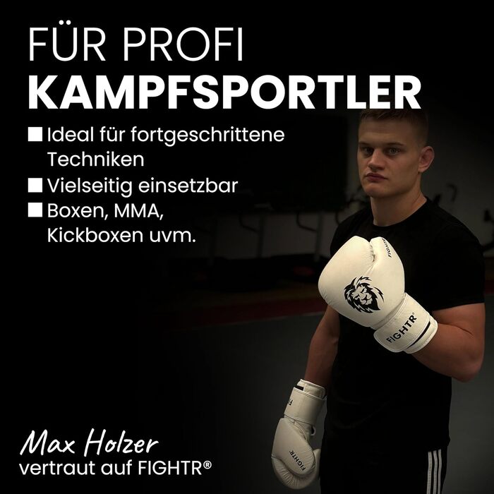 Боксерські рукавички FIGHTR Pro з натуральної шкіри Чоловічі та жіночі для боксу, MMA, муай-тай, кікбоксингу та бойових мистецтв 10, 12, 14, 16 унцій У комплекті сумка для перенесення 14 унцій, повністю чорного кольору
