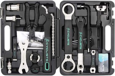 Набір для ремонту велосипедів для велосипедистів, портативний футляр для інструментів для велосипеда, набір інструментів для ремонту велосипедних шин та ланцюгів, набір інструментів для велосипеда з футляром для перенесення, 23 предмети