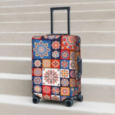 Чохол для валізи Ретро Квіти - еластичний захист від подряпин та пилу, чорний, розмір 85 см