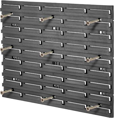 Настінний стелаж для майстерні KADAX, система зберігання 58x78 см, виготовлена з міцного пластику, стійкий до ультрафіолету, розширювані стінові панелі, стелаж для гаража (чорний, 50 шт. v2) 50 шт. v2 Чорний