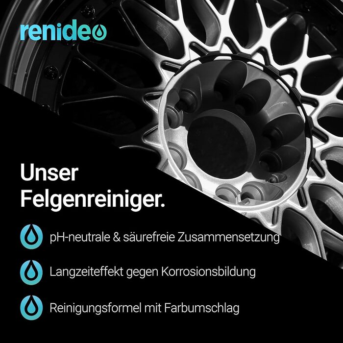Професійний догляд за колесами зі зміною кольору, pH нейтральний, легкосплавні диски та сталеві диски, виготовлено в Німеччині, 500 мл
