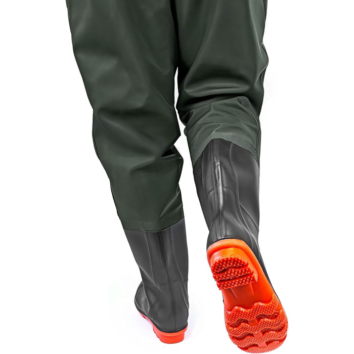 Вейдерси Omega розмір 43-46 100 водонепроникні гумові рибальські штани з нековзною підошвою, регульовані підтяжки, рибальські вейдерси з ПВХ для чоловіків, забродні чоботи для риболовлі та роботи у воді