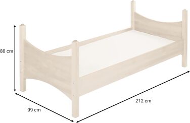 Дитяче ігрове ліжко-будиночок BioKinder дерев'яне ліжко з вежею і гіркою Ной з сертифікованого масиву сосни натурального білого ко