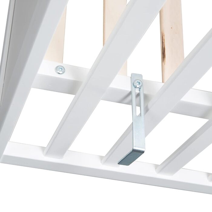 Дитяче ліжко roba 2-в-1 60 x 120 см - Ліжечко та приліжкова ліжечка, регулювання висоти в 6 напрямках - 5 знімних перекладин - Дерев&39яне, біле, біле ліжко (односпальне)