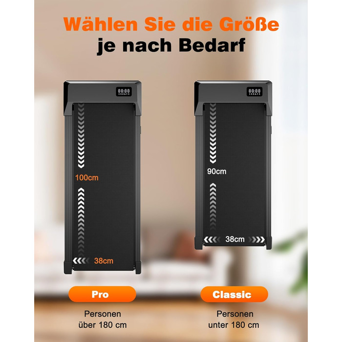 Ходовий килимок Superun з нахилом, макс. 159 кг/136 кг, бігова доріжка 2,5 к.с. для домашнього використання зі світлодіодним освітленням, тихий стіл для бігової доріжки з додатком та багатокористувацькою біговою доріжкою, 90 см, з нахилом 6, чорний
