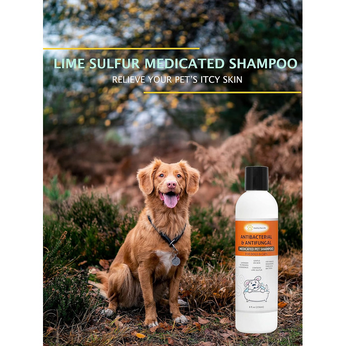 Шампунь для домашніх тварин Healthy Paw Life з лаймом та сіркою догляд за домашніми тваринами та ветеринарне рішення для сверблячої та сухої шкіри безпечний для собак, котів, цуценят, кошенят та коней