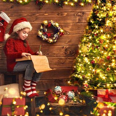 Світлодіодні казкові вогні Vicloon мідний дріт, 2 шт. и 10м 100 світлодіодних батарейних казкових вогнів з пультом дистанційного к