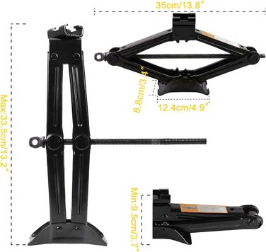 Домкрат - Домкрат-ножиці з максимальною вантажопідйомністю 1000 кг Портативний комплект аварійної заміни шин для позашляховика Седан Купе 1Т
