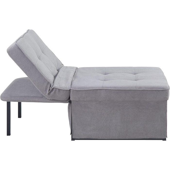 Крісло, шезлонг, табурет Atlantic Home Collection Finn, поліестер, сірий, ШхГхВ 80 см x 72 см x 43 см Сірий 80 см