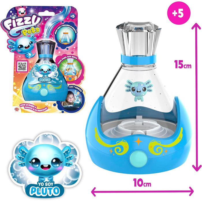 Шипучі іграшки Bizak Fizzy Pets Pluto, чарівний сюрприз, музика та танець, зміна кольору, вік 5 (62009097-1)