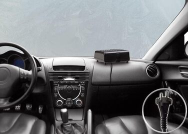 Автомобільний обігрівач AGT Електричний керамічний допоміжний обігрівач, 2 режими нагріву, 1850 Вт, 230 В (електричний автомобільний обігрів вікон, електричний обігрів лобового скла, настільна розетка)