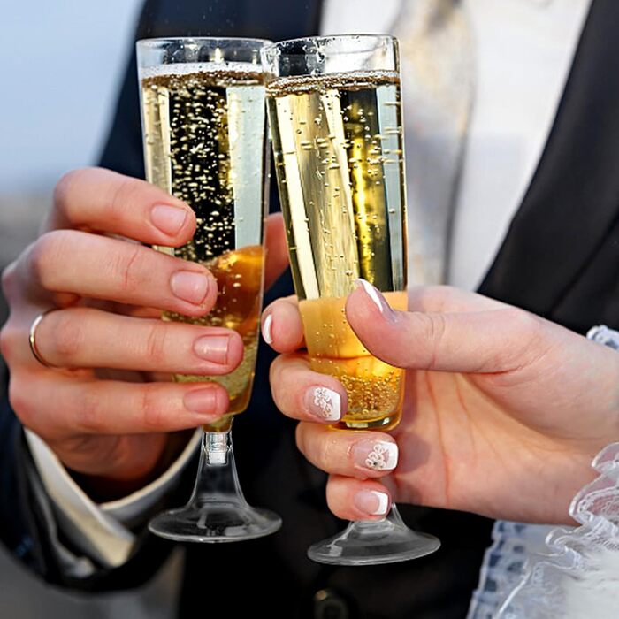 Келихи для шампанського пластикові 25 шт. келихи для шампанського пластикові келихи для шампанського прозорі 160 мл коктейльні кел