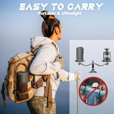 Килимок для сну для кемпінгу, потовщений надлегкий надувний матрац 12 см з подушкою та ножним насосом, водонепроникний надувний килимок для сну невеликого розміру для активного відпочинку, походів, піших прогулянок