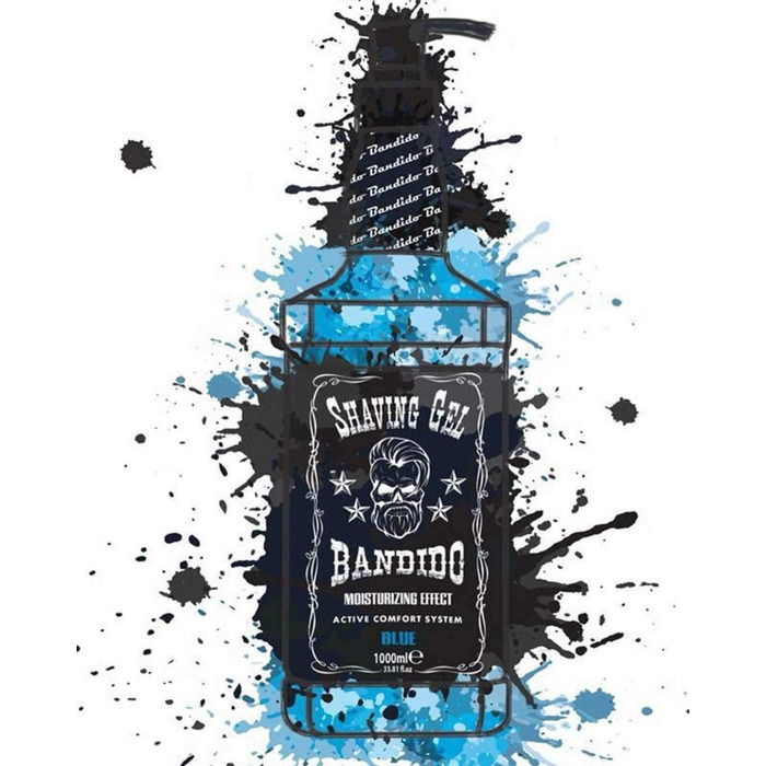 Гель для гоління Bandido Men BLUE Набір з 2 (2 x 1000 мл) гелю для гоління Blue Transparent Men Shaving Men Безпінне точне гоління контурів бороди кожним лезом бритви (синій 2 x 1000 мл)