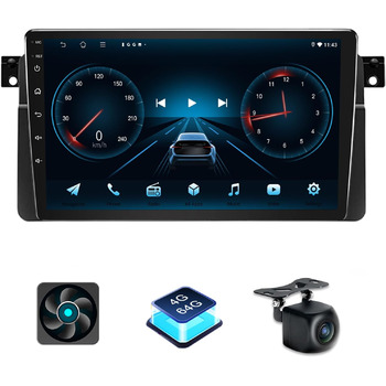 Автомобільне радіо Android 464 ГБ для BMW 3 серії E46 1999-2005 з бездротовим Carplay Android Auto 9-дюймовий GPS-навігатор для автомобіля BMW E46 Радіо Bluetooth WiFi DSP SWC