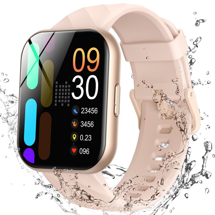 Жіночий смарт-годинник Parsonver із водонепроникністю 5 атм, спортивний годинник для плавання, фітнес-годинник 1,8 дюйма HD для жінок із понад 100 спортивними режимами, відстеженням серцевого ритму та сну, смарт-годинник для Android та iOS, рожеве золото,