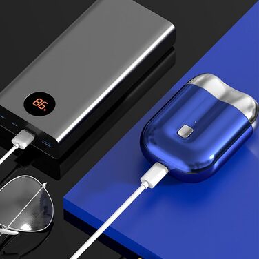 Кишенькова міні-бритва Ailan, міні-бритва USB для чоловіків, водонепроникна електробритва IPX6, портативна міні-електрична бритва з подвійною головкою (сіра)