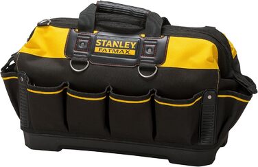 Сумка для інструментів Stanley FatMax (18 дюймів, 49 x 26 x 10 см, водонепроникне дно, посилені шви, ергономічна гумова ручка, міцний плечовий ремінь, нейлон 600 ден) 1-93-950 1 В 130 мм x Ш 250 мм