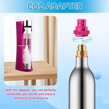 Швидкий адаптер VMUTGA CO2, швидкий адаптер для газованої води CO2, сумісний з виробником блискучої води Duo/Art/Terra, адаптер Sodastream 425 г циліндр 60 л трапецієподібна різьба TR21-4