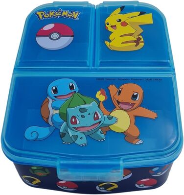 Ланчбокс Pokemon, контейнер для сніданків та перекусів, прямокутний, три відділення, 6x16x19 см