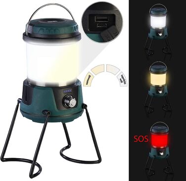 Ліхтар для кемпінгу з зарядним пристроєм 3-в-1 акумуляторний світлодіодний кемпінговий ліхтар до 800 люменів, із зарядним пристроєм, CCT (світлодіодний кемпінговий ліхтар із акумуляторною батареєю для кемпінгу, настільна лампа з батареєю)