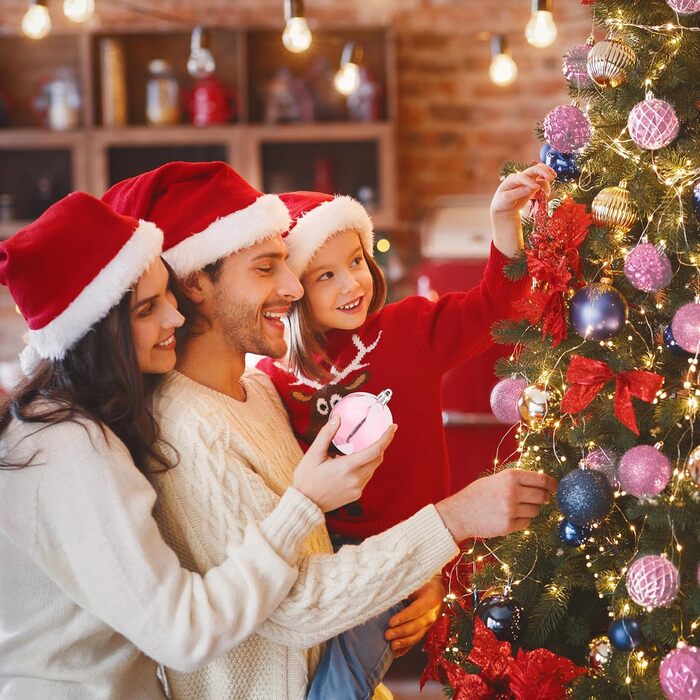 Різдвяні кульки набір із 72 шт рожеві Relaxdays