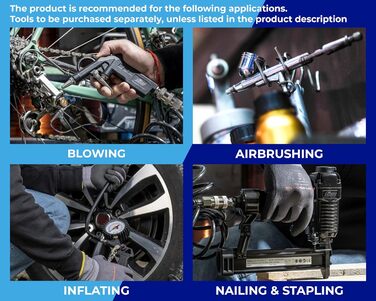 Переносний повітряний компресор FIAC CUBY, безмасляний, максимальний тиск 8 бар, 1,5 к.с., 6-літровий бак, рівень шуму 97 дБ