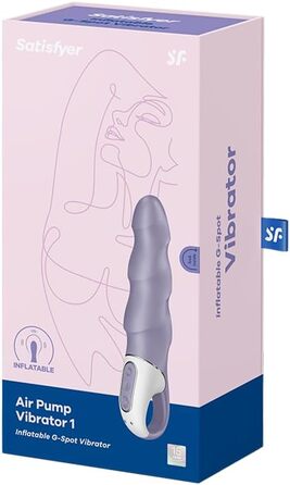 Вібратор Satisfyer Air Pump 1 Інтенсивний фалоімітатор-вібратор для точки G із 12 програмами вібрації Надувне мереживо для жінок Секс-іграшки для жінок Еротична іграшка