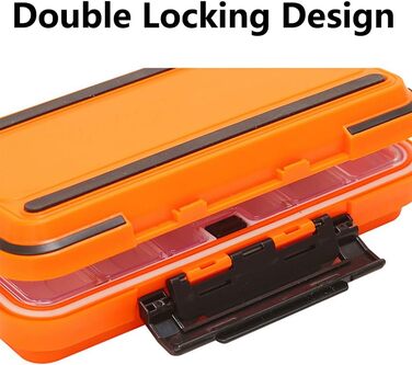Коробка для рибальських снастей, водонепроникний органайзер для рибальських аксесуарів з подвійною застібкою для рибальських гачків, ювелірних намистин, сережок, ключів, 2 шт. и (великий помаранчевий великий сірий)