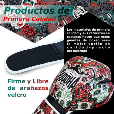 ОДЯГ ДЛЯ БІЙЦІВ BUDDHA Мексиканські боксерські рукавички Муай-тай Кікбоксинг Високоякісна синтетична шкіра Внутрішня підкладка GS-3 Захист від ударів Червоний колір Розмір 14 унцій