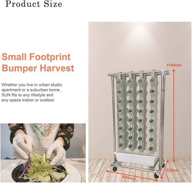 Набір для внутрішнього гідропонного вирощування, система гідропонного вирощування Вертикальна система рослин з аксесуарами для листової зелені для трав, фруктів і овочів