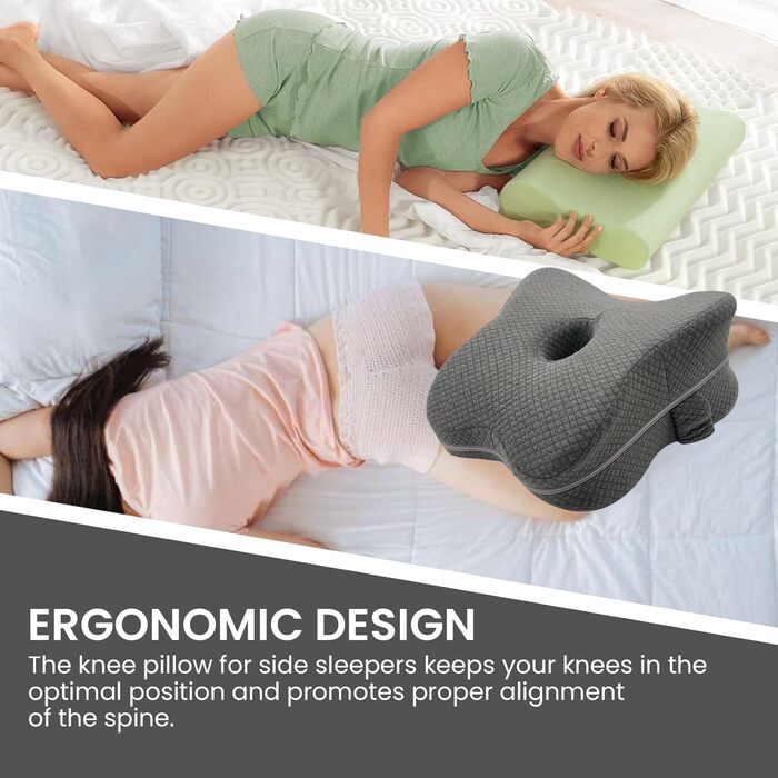 Подушка для колін для тих, хто спить на боці подушка для ніг з піни з ефектом пам&39яті, ортопедична подушка для ніг, допомагає при болю в колінах, подушка для ніг з піни з відповідним ремінцем для підтримки ніг, подушка для ніг для тих, хто спить на боці
