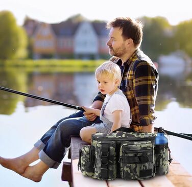 Рибальська сумка zerotop, рибальська сумка для рибальських снастей і рибальських аксесуарів з поясом і плечовим ременем і організація рибальських аксесуарів сумка на плече і рибальське спорядження для риболовлі походів полювання кемпінгу