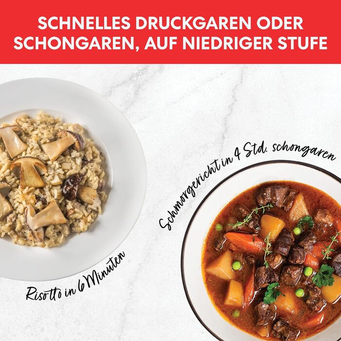 В-1 5.7 л - скороварка, мультиварка, рисоварка, сотейник, йогуртниця, пароварка та підігрівач їжі, чорна/нержавіюча сталь Duo 5.7 літрів, 7-