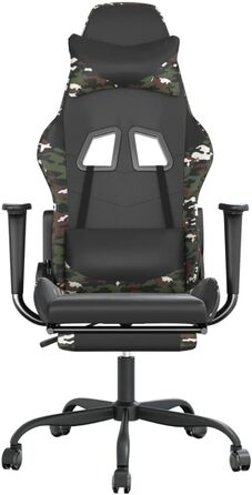 Геймерське крісло, офісне крісло, з підставкою для ніг, чорне та камуфляжне, штучна шкіра