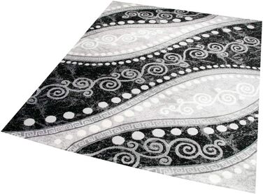 Килим сучасні орнаменти з блискітками сірий чорний крем розмір 200x280 см