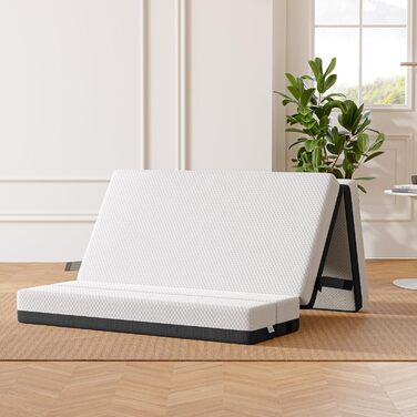 Розкладний матрац TeQsli Gel заввишки 15 см, гостьовий матрац, розкладний матрац із 4 предметів та диван-ліжко 3-в-1 з чохлом, який можна прати та знімати, сертифікований Oeko-Tex та CertiPUR (140x200x15 см)