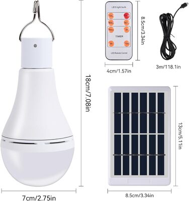 Сонячні лампочки 2 шт. з пультом дистанційного керування Сутінковий датчик Світлодіодні сонячні лампи для зовнішнього приміщення С