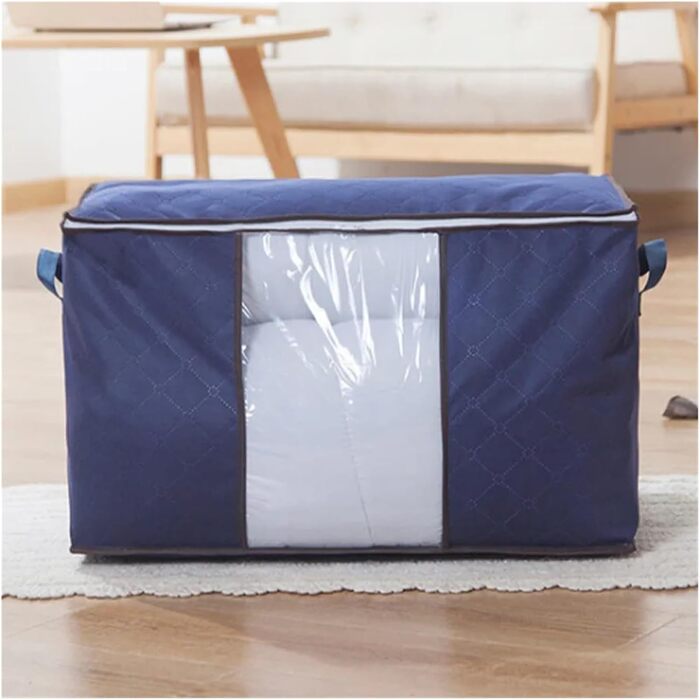 Контейнери для зберігання одягу, складні, для шафи, з ручками, товста тканина для ковдри (сірі 60x40x35 см), 3 шт.