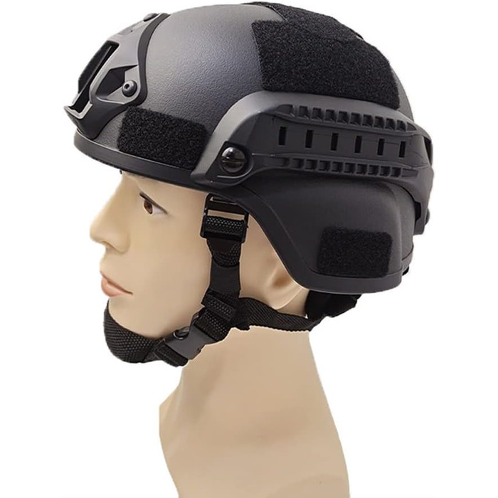 Тактичний шолом, військовий стиль, захисний шолом для страйкболу, пейнтболу, активного відпочинку, гірського велосипеда, велоспорту, CQB - чорний