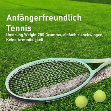 Тенісна ракетка OGEENIER 27" для дорослих – легка, зелена, для початківців та аматорів