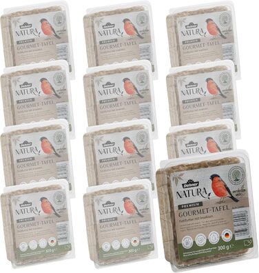 Корм Dehner Natura Premium Wild Bird Food, снек для диких птахів, таблетки для годування комахами, цілорічний корм з високим вмістом білка / енергетичний, високоякісний корм для диких птахів, 12 x 300 г (3,6 кг)