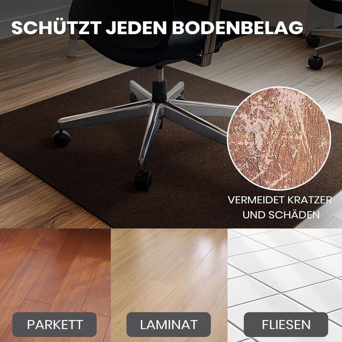 Захисний килимок для офісних стільців COSYLAND 90 120 см - Килимок для офісного стільця - Килимок для офісного стільця - Захисний килимок для підлоги - Килимок для офісних стільців - Килимок для офісного стільця (темно-коричневий)