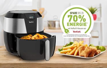 Аерофритюрниця Tefal Easy Fry XXL 5,6 л, EY701 XXL повітряний фритюр, 8 програм, нержавіюча сталь