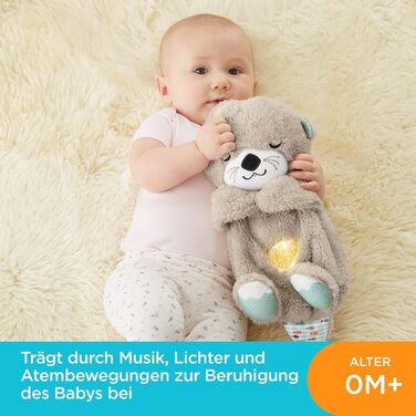 М'яка іграшка Fisher-Price Slumber Otter з диханням, рухом і музикою Початкове обладнання для новонароджених Дитячі іграшки 0 місяців Свято дитини та подарунок новонародженому, FXC66